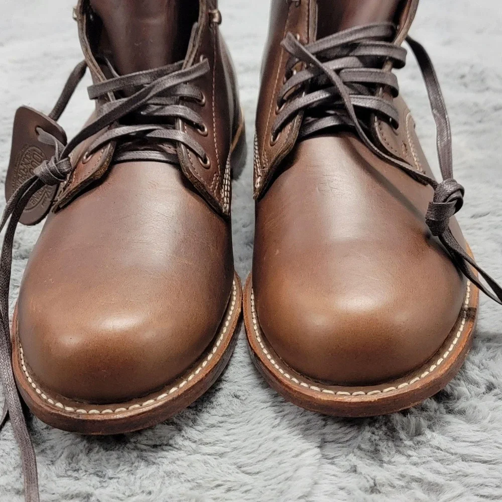 Wolverine 1000 Mile Plain Toe Classic Boots Mens 11 (EU 44) Brown Leather Laced